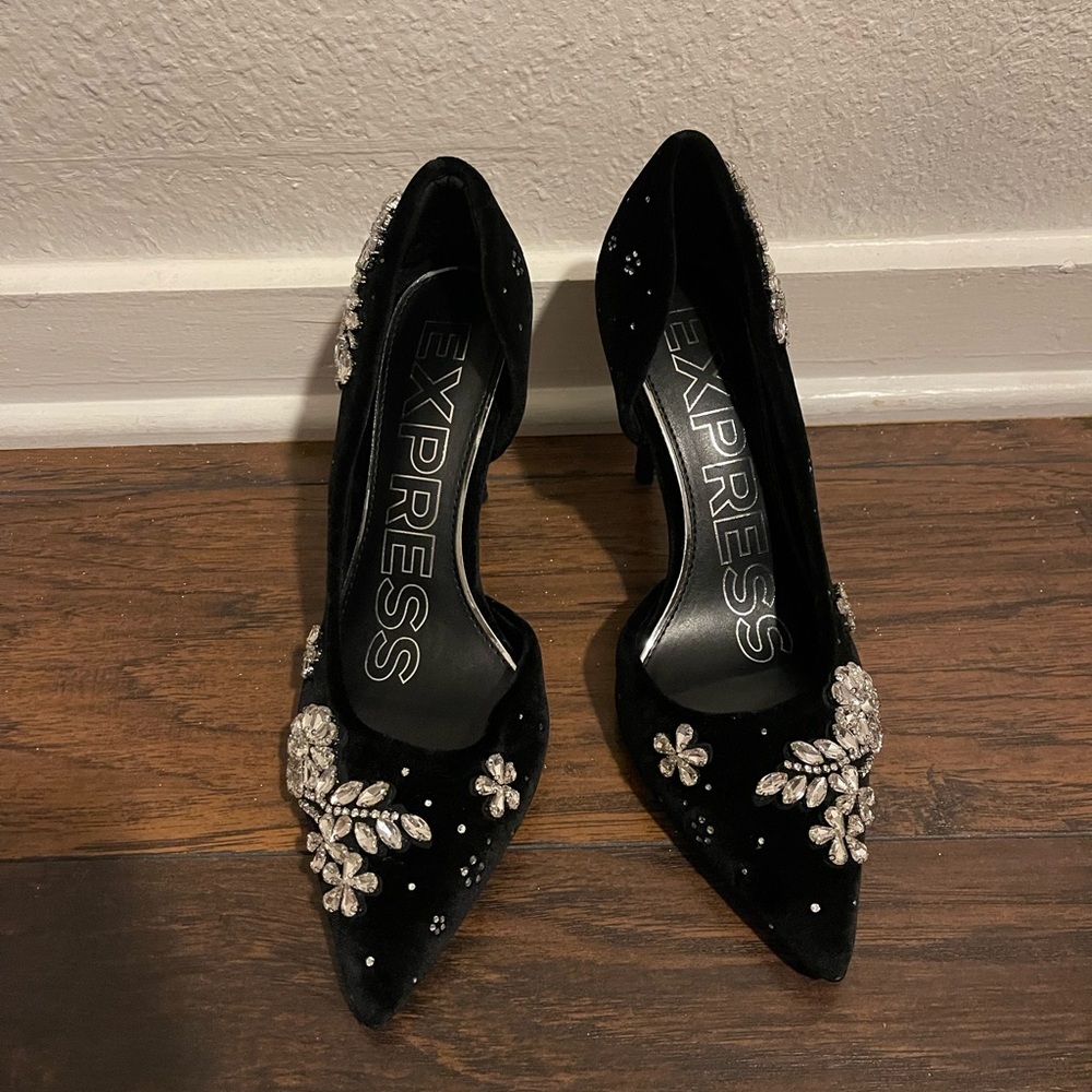 Elegant Black Embellished Heels Express